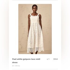 White Guipure-Lace Midi Dress